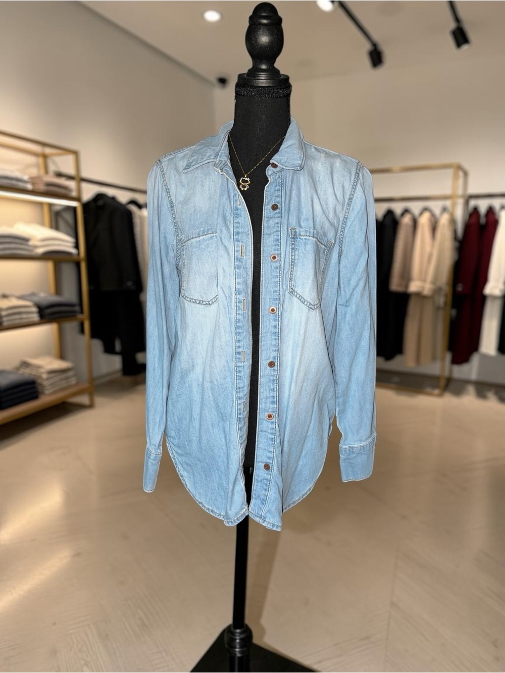 Light Blue Women’s Denim Shirt - Classic Button-Up